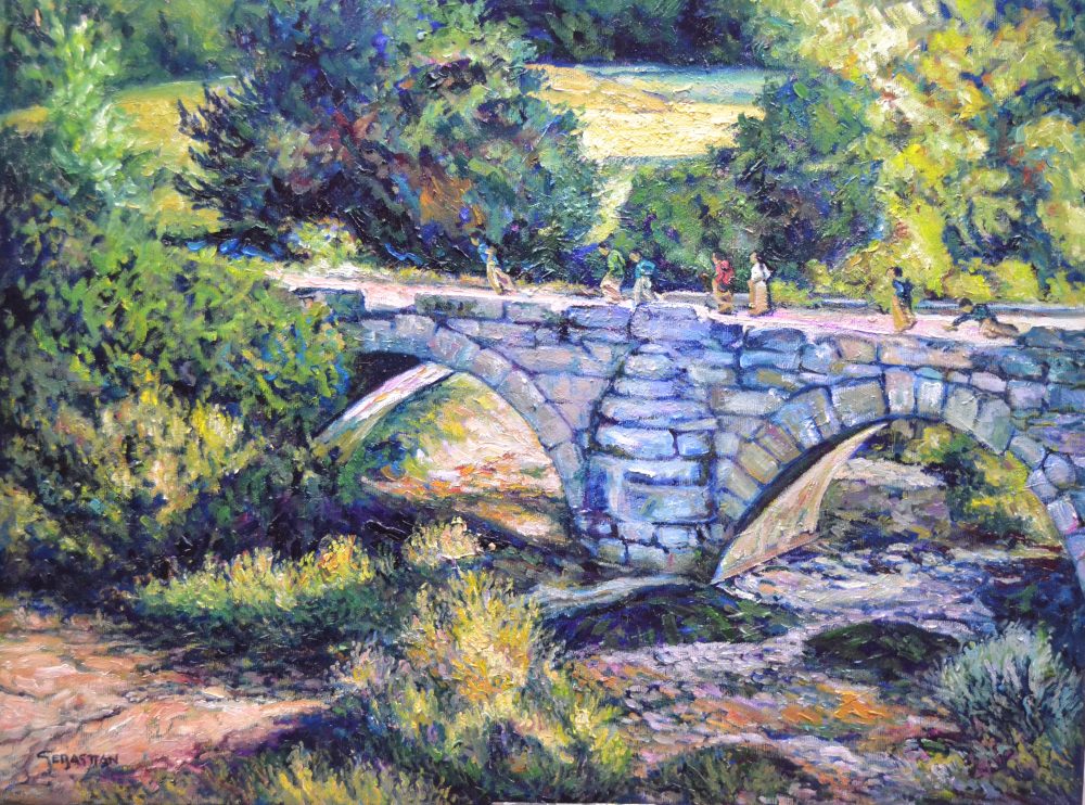 Puente viejo. Carrera de sacos.